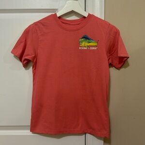 Ocean + Coast boys shirt / tshirt, Size M, coral